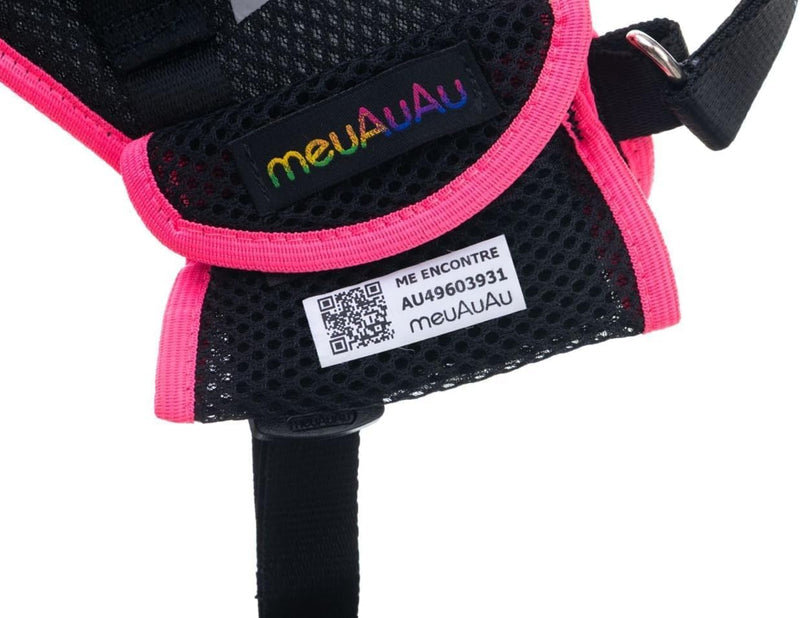 Arnés Safe meuAuAu con Localizador QR – Acolchado, Asa de Control y Portabolsas
