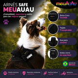 Arnés Safe meuAuAu con Localizador QR – Acolchado, Asa de Control y Portabolsas