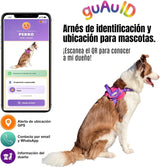 Arnés Safe meuAuAu con Localizador QR – Acolchado, Asa de Control y Portabolsas