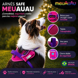 Arnés Safe meuAuAu con Localizador QR – Acolchado, Asa de Control y Portabolsas