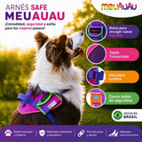 Arnés Safe meuAuAu con Localizador QR – Acolchado, Asa de Control y Portabolsas